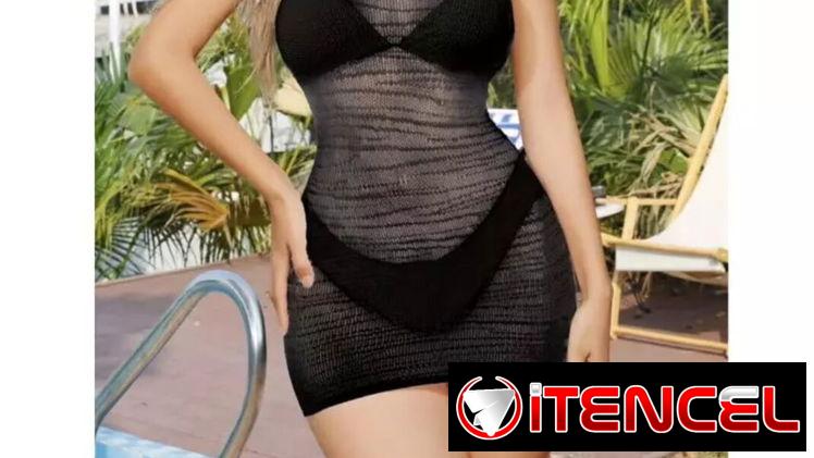 ✨Malla de encaje negra para la playa ✨