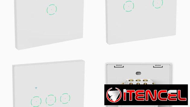 Tuya Smart Life WiFi Smart Light Black Glass Wall Touch Smart Switch with Alexa Google Home