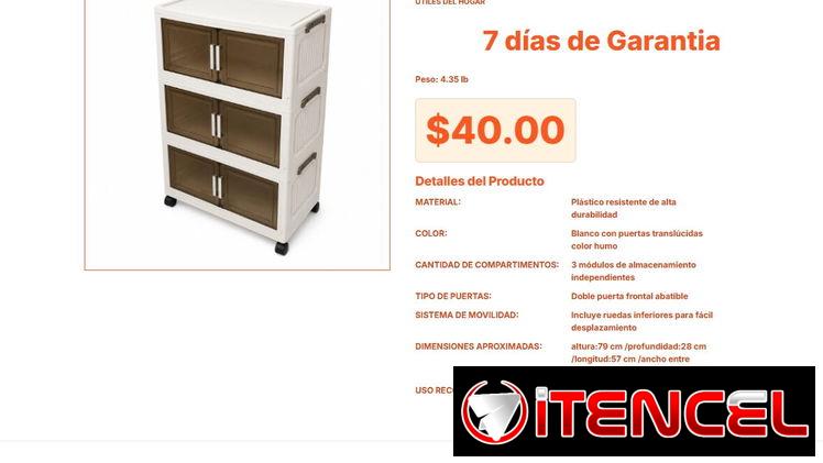 Organizador Plegable de 4.35 lb: 3 Niveles con Sistema de Ruedas Real Pro VPT#-0412