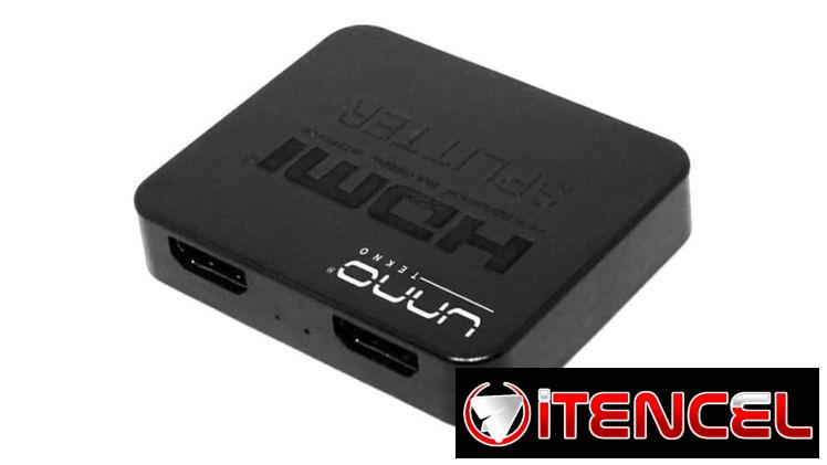 Splitter Unno Tekno HDMI 4K 30Hz 2 Puertos Deep Color 36-Bit Dolby DTS HDCP 2.2 Plug & Play Para TV y Monitores