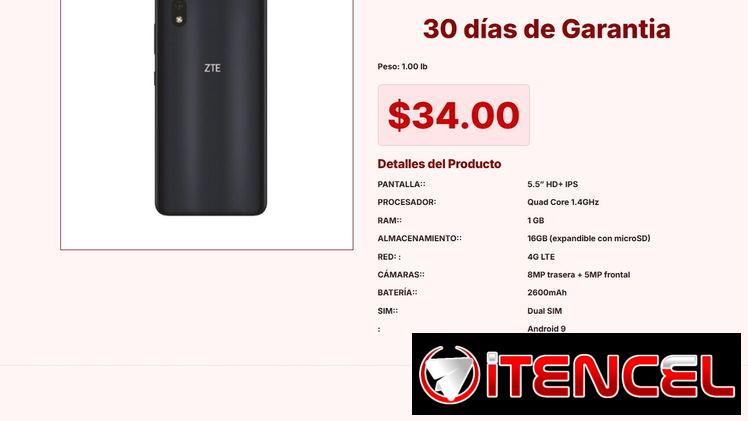 ZTE Blade A3 2020 4G (1+16GB) (SOLO FUNCIONA CON LTE) VPT#-0346