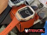 Manilla exclusiva para Apple Watch 44mm (Protector metálico y Correa de silicona) Súper Calidad!!