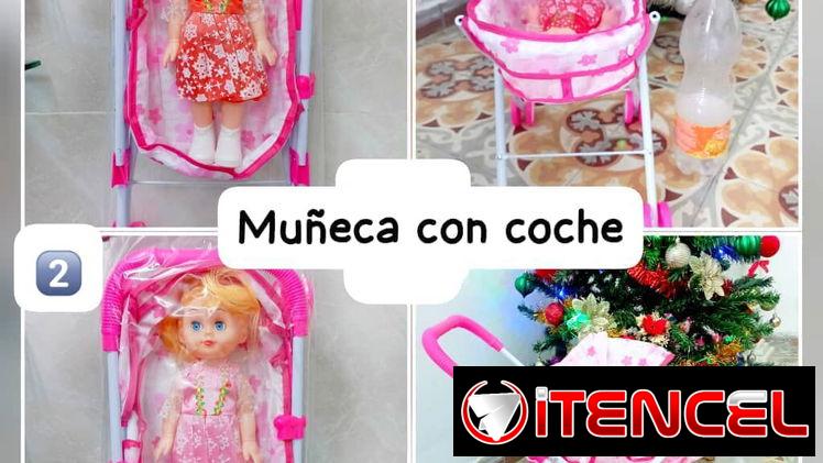 BEBE niña + COCHE (55 cm de alto de la rueda a la agarradera)