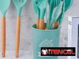 Utensilios de cocina de silicona antiadherente