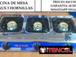 COCINA DE MESA MILEXUS 3 HORNILLAS, ENTREGA DE FACTURA, VARIEDAD DE COCINAS, ETC