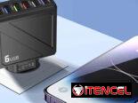 Multicargador negro de 6 puertos USB 3.0
