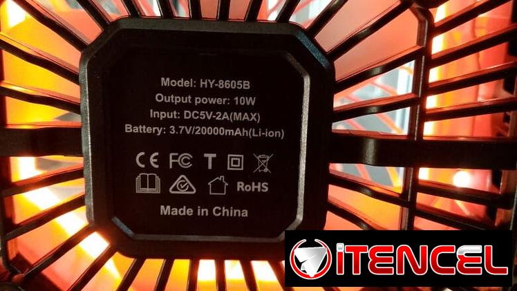Ventilador recargable modelo HY-8505B