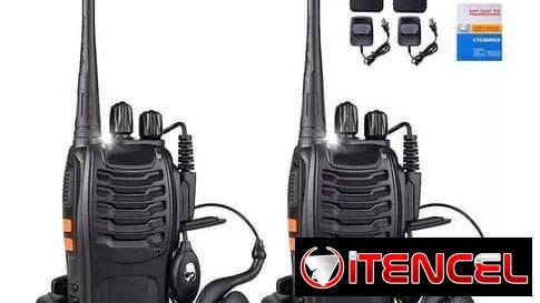 Walkie Talkie de Largo Alcance | 16 Canales, Batería de 8h, Linterna