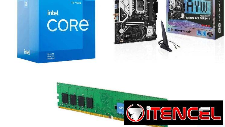 🛡️ Kit Pro 🛡️ Core i5-12400🔹16GB Crucial 3200Mhz🔹Asus B760M-AYW Wifi D4 II 📦0km