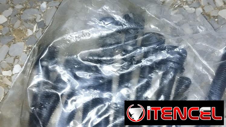 Tornillos de la tapa del block del motor de gasolina 1.8. Le sirve a otros.