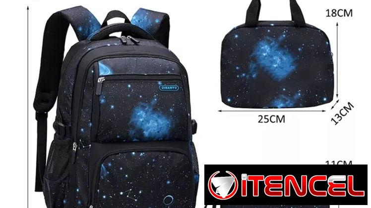 Mochila, cartuchera y merendero