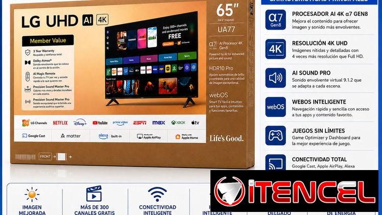 LG de 43” – 75” pulgadas 4K UHD con AI inteligencia artificial y procesador a7Gen8 incorporad ( Modelos :2025 )Smart TV
