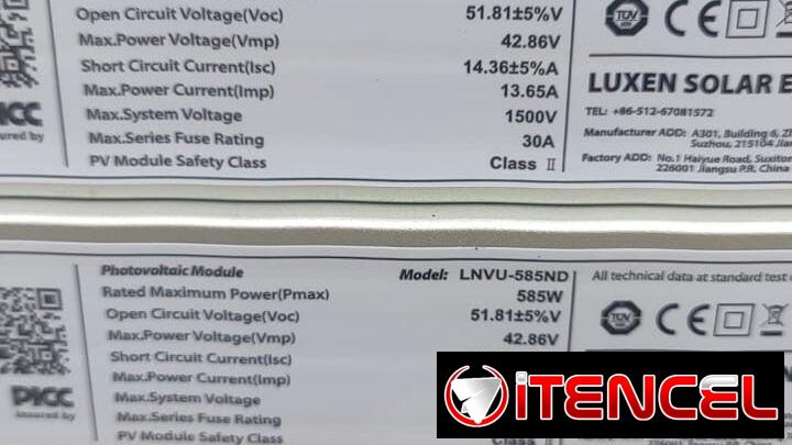 PANEL SOLAR BIFACIAL DE 585 W