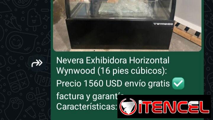 Nevera exhibidora horizontal 16 pies