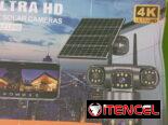 Cámara de vigilancia con panel solar 4k no necesita corriente. Tecnología triple lente. No necesita internet