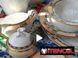 Juego de vajilla antiguo de porcelana fina de Bohemia