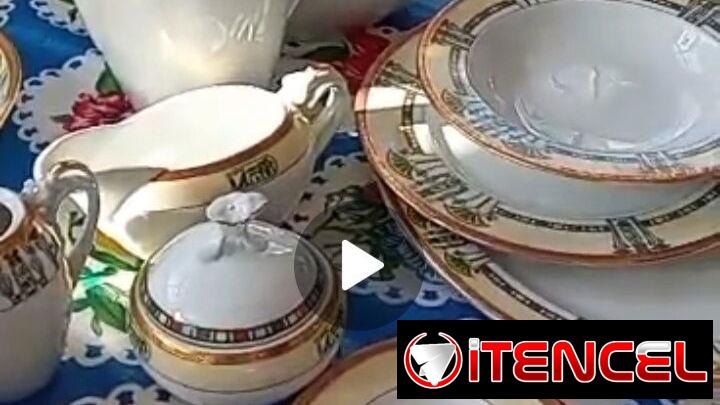 Juego de vajilla antiguo de porcelana fina de Bohemia