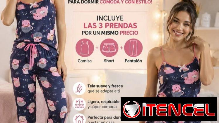 Pijama 3 piezas (tela suave y diseño tierno)