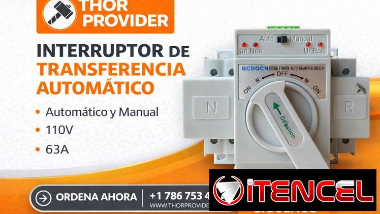 Interruptor De Transferencia Automática (ATS) Dual 2P 63A 110V Automático Y Manual Con Carcasa Metálica (Modelo GCQ2-63/