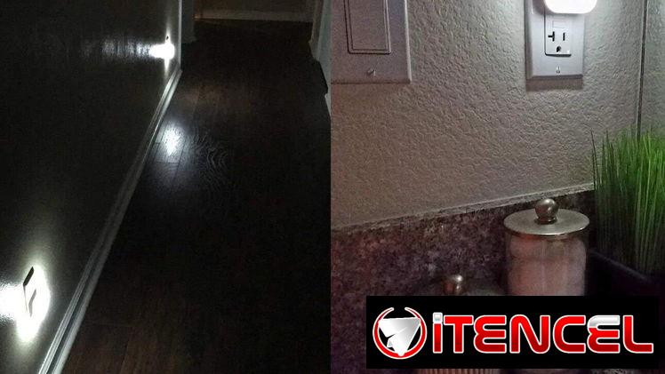 Lámpara de noche LED con sensor inteligente de atardecer a amanecer, luz blanca natural