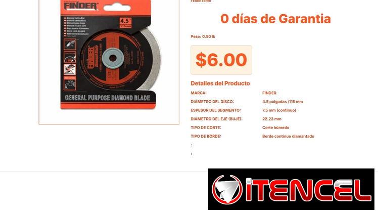 Calidad y limpieza en tu nuevo Disco de corte de diamante húmedo Finder VPT#-0110