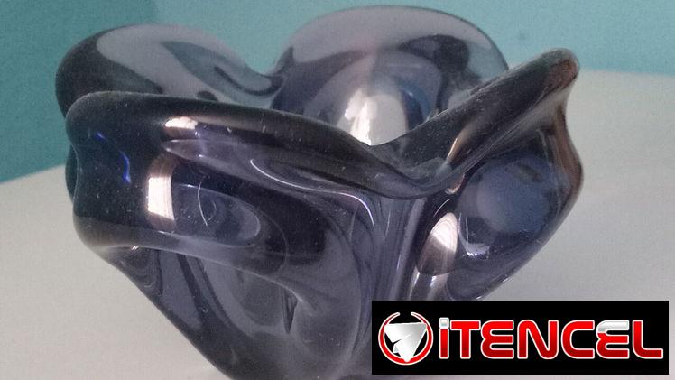 CENICERO / ADORNO DE CRISTAL AZUL!!!