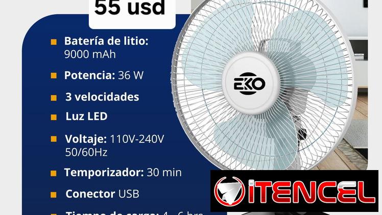 ventilador recargable de 12 pulgadas EKO con envío gratis. yoafadia 💯