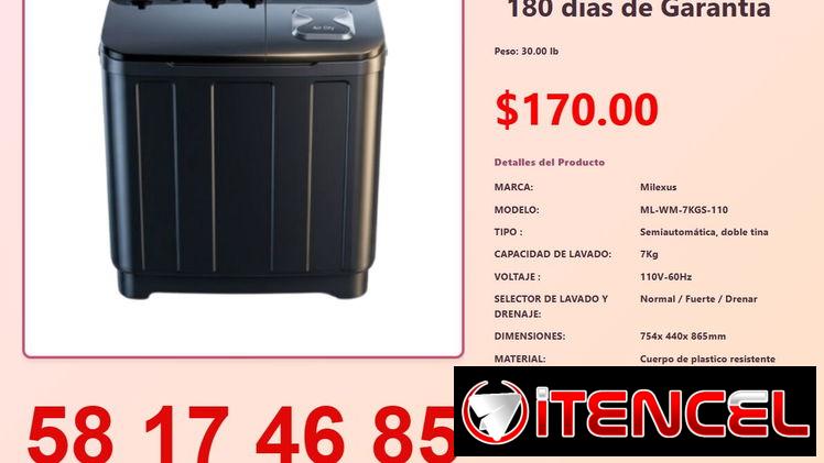 LAVADORA SEMIAUTOMÁTICA MILEXUS 7KG