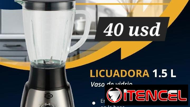Licuadora con vaso de vidrio