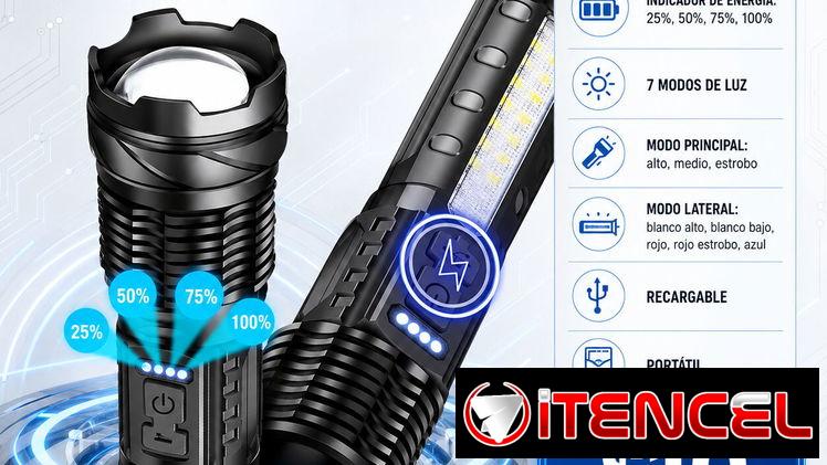 🔦 Linterna LED Recargable – Potente y versátil 🔦  pRECIO 10$
