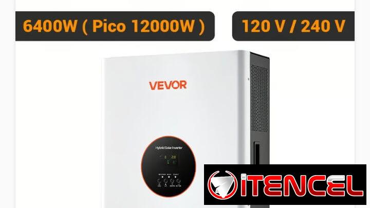 INVERSOR HÍBRIDO VEVOR DE 6400 WATS PICO DE 12000 WATTS