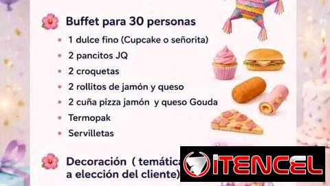 Decoración y paquetes de cumpleaños