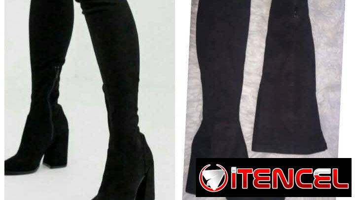 Botas altas, botines estilo bucaneras de gamuza color negros  pie #39  Precio 15milcup Tacón de 9cm De uso en exelente e