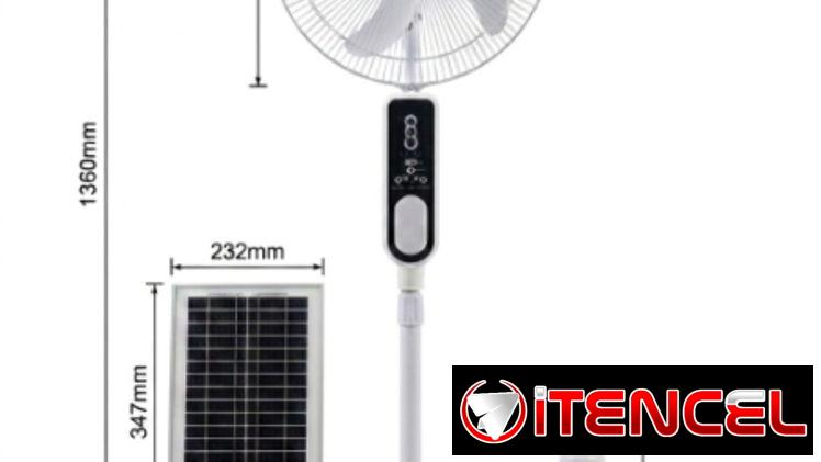 Ventilador solar recargable 16″