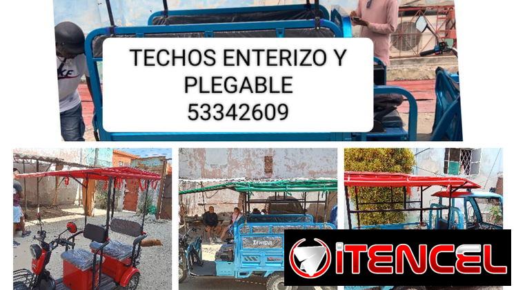 Techos, juegos de bancos y parabrisas para su triciclo.