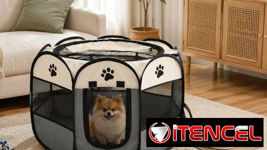 Corral portátil plegable para mascotas, ideal para perros, gatos, cachorros o conejos