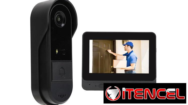 Timbre de puerta con cámara y pantalla sin necesidad de Wifi, $75 usd ❗