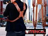 correa doble para cámara de cuero negro.