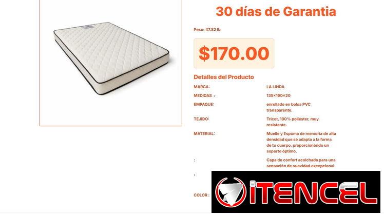 Colchón Full La Linda 135×190: Calidad La Linda Original por $170 VPT#-0095