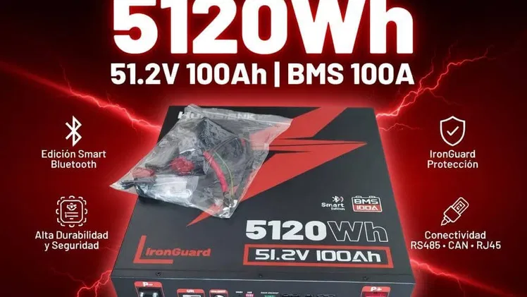 🔋 Batería HUMSiENK 5KW  ⚡ 51.2V  100Ah ✅ BMS 100A 🧾 Garantía de 15 días  🚛 Transporte x costo adicional  💸 Precio: 1