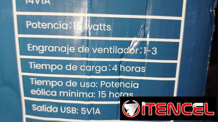 Ventilador recargable