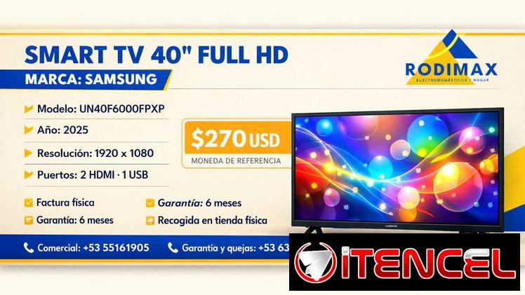 Televisor Smart TV 40″ Samsung 6 meses de garantía