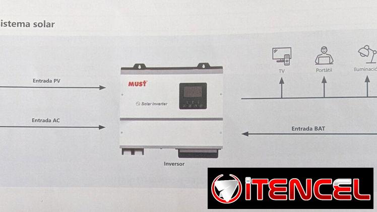 Combo MUST: Inversor Hidrido 1,5Kw (real) + 2 baterías 12v 100A