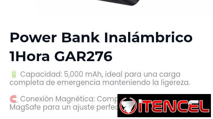 Power Bank Inalámbrico 1Hora GAR276
