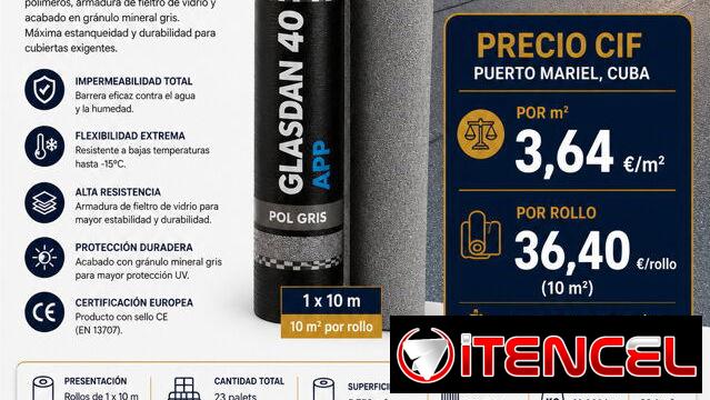 MANTA IMPERMEABLE GRANULADA-LAMINA ASFALTICA ROLLO 10M