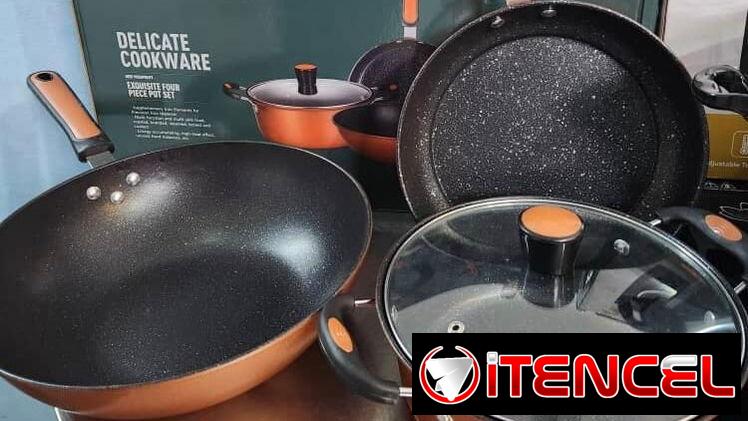 Juego de Cazuelas de inducción Wok de 30 cm / Cacerola de 24 cm / Sartén de 24 cm