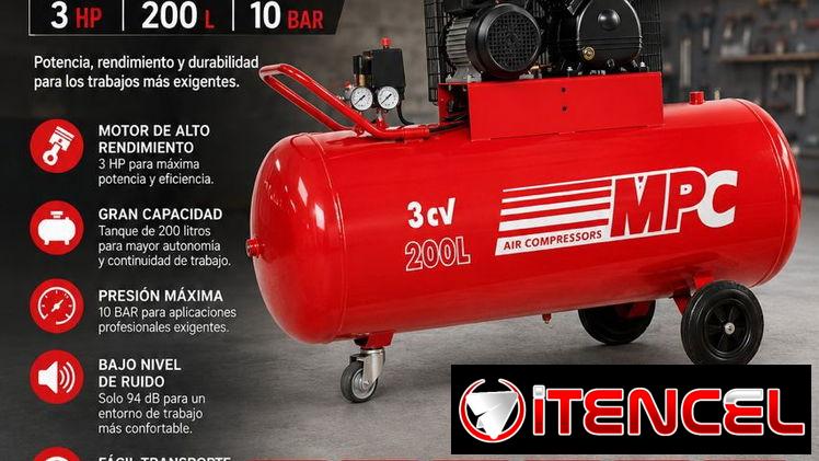 COMPRESOR DE AIRE MPC 200Lt 3HP 220volt