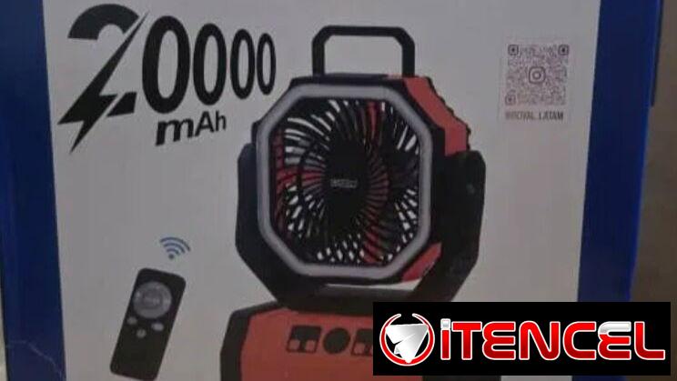Ventilador recargable portátil 20000 mA. Nuevo en caja. Vedado