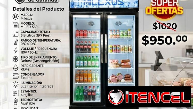 NEVERA EXHIBIDORA VERTICAL 19.7PIES MILEXUS
