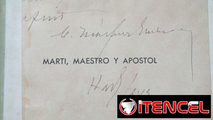 Libro sobre Marti escrito por Manuel Márquez Sterling firmado
